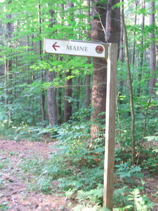 Appalachian Trail Sign pointing to Maine