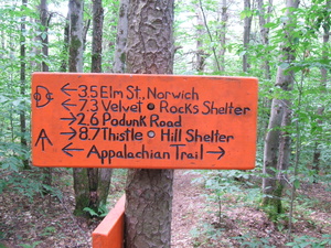 Appalachian Trail Podunk Road 2.6 miles south, 7.3 miles Velvet Rocks Shelter