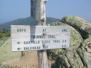 Appalachian Trail Twinway Trail, Galehead Hut .8 miles back