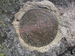 Appalachian Trail Survey marker, Old Speck Mountai