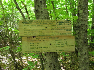 Appalachian Trail Trail Magic sign with direction to hiking hostle.