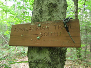 Appalachian Trail AT trail sign south