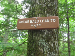 Appalachian Trail Sign for Moxie Bald Lean-to