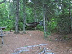 Appalachian Trail My hamock at Moxie Bald Lean-to