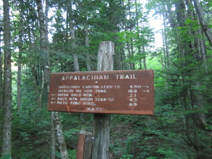 Appalachian Trail Moxie Bald Lean-to sign