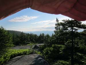 Appalachian Trail With hans as a sun shield