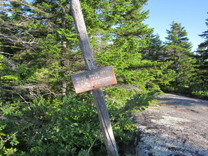 Appalachian Trail Moxie Bald North Peak side trail sign