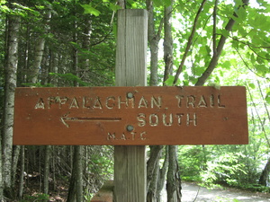 Appalachian Trail Sign at sorth departure from Moxie Pond Road