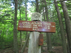 Appalachian Trail Sign at Pleasant Pond Lean-to trail