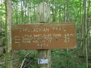 Appalachian Trail Southbound sign at ME4