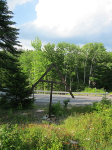 Appalachian Trail AT Road marker for AT at ME4