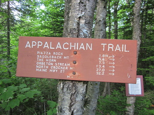 Appalachian Trail Northbound sign at ME4