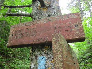 Appalachian Trail Bigelow Range Trail sign