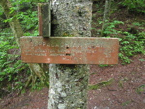 Appalachian Trail Bigelow Range Trail sign