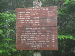 Appalachian Trail North Horn Trail sign