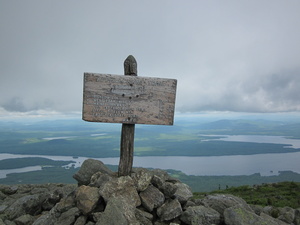 Appalachian Trail Avery Peak, 4088 feet. Flagstaff Lake in background.