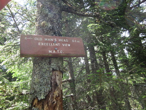 Appalachian Trail Old Man's Head viewpoint sign