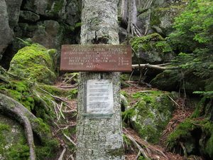 Appalachian Trail Safford Notch Campsite sign (South)