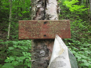 Appalachian Trail Safford Notch Campsite sign (North)