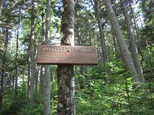 Appalachian Trail Sign on AT near Little Bigelow Lean-to