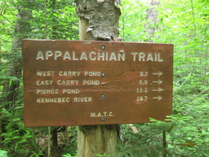 Appalachian Trail Sign North of Long Falls Dam Road