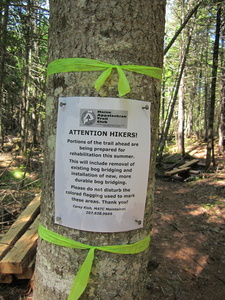 Appalachian Trail Trail reconstruction warning