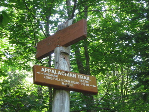 Appalachian Trail Main Logging Road sign