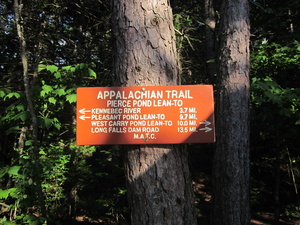 Appalachian Trail Pierce Pond Lean-to sign