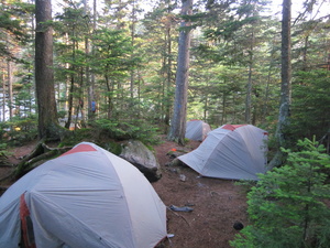 Appalachian Trail Cloud Pond tents