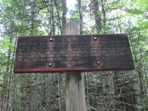 Appalachian Trail 100 Mile wilderness warning sign