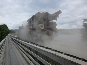 Appalachian Trail Abol Bridge with logging truck